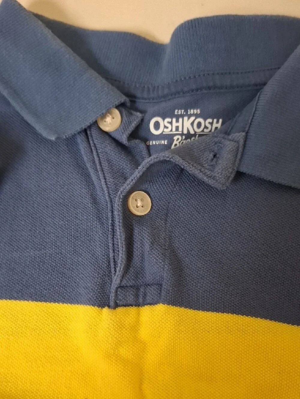 OshKosh B'gosh Blue, Yellow & Light Blue Striped Polo Shirt